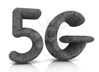 5g modern internet network. 3d text of grass on a white background