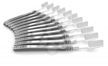 Toothbrushes on a white background 