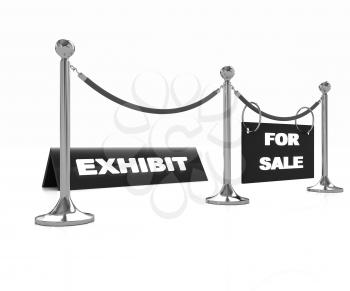 Exhibition on a white background