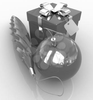 Bright christmas gifts on a white background