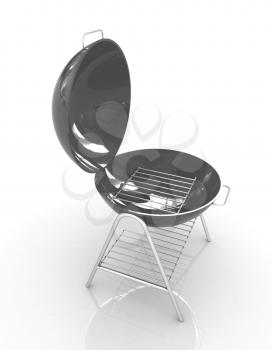 Oven barbecue grill on a white background