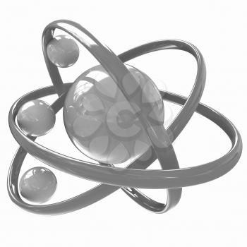 3d atom isolated on white background 