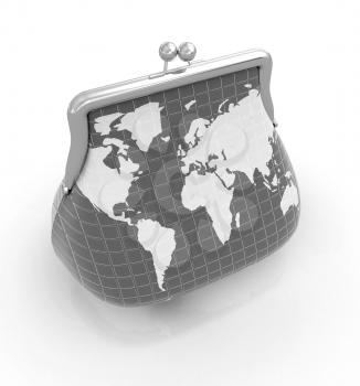 Purse Earth. On-line concept on a white background