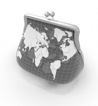 Purse Earth. On-line concept on a white background