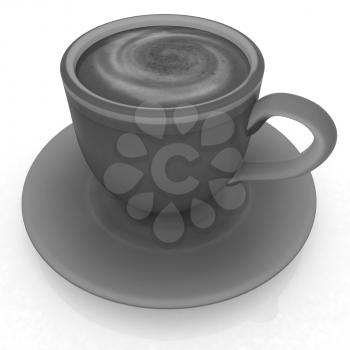 Coffee cup on saucer on a white background