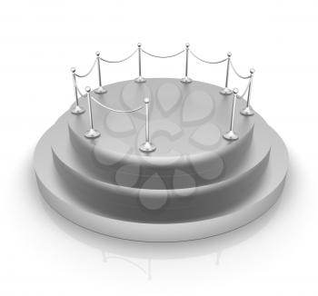 3D podium on white background