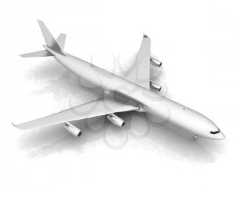 Airplane on a white background