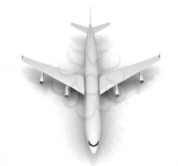 Airplane on a white background