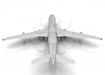 Airplane on a white background