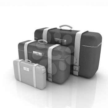 Traveler's suitcases. Family travel concept