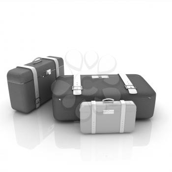 Traveler's suitcases. Family travel concept