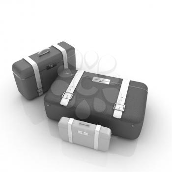 Traveler's suitcases. Family travel concept