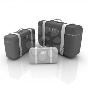 Traveler's suitcases. Family travel concept