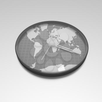 Clock of world map 