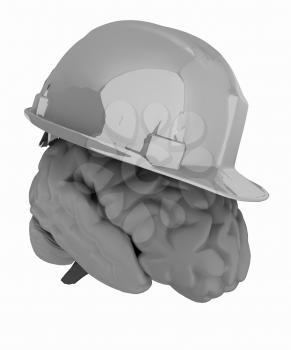 hard hat on brain