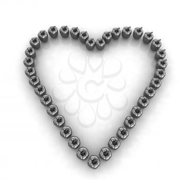 Bulgarian Pepper Heart Shape, On White Background