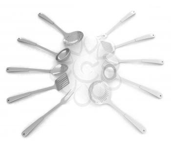 cutlery on white background 