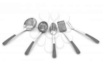 cutlery on white background 