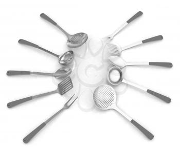 cutlery on white background 