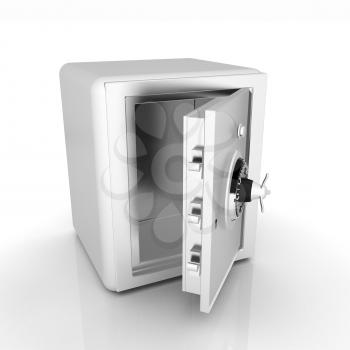 Security metal safe with empty space inside 