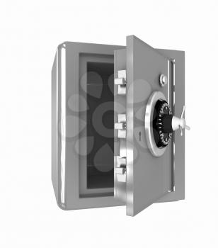 Security metal safe with empty space inside 