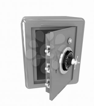 Security metal safe with empty space inside 