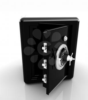 Security metal safe with empty space inside 