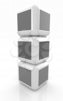 Abstract colorfull blocks 3d