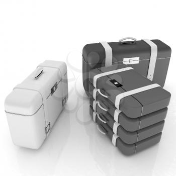travel bags on white 