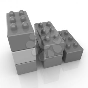 Building blocks efficiency concept on white 