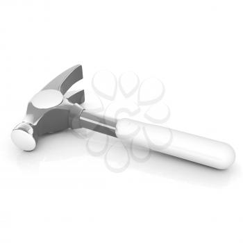 Hammer on white background 