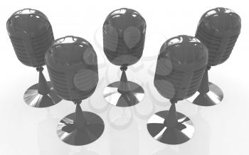 3d rendering of a microphones