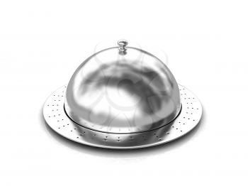 Restaurant cloche isolated on white background 