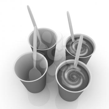 Coffe in fast-food disposable tableware