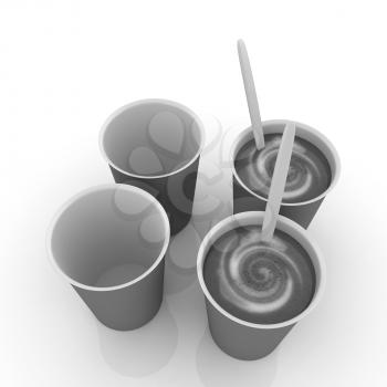 Coffe in fast-food disposable tableware