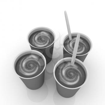 Coffe in fast-food disposable tableware