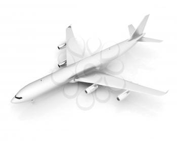 Airplane on a white background