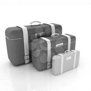 Traveler's suitcases. Family travel concept