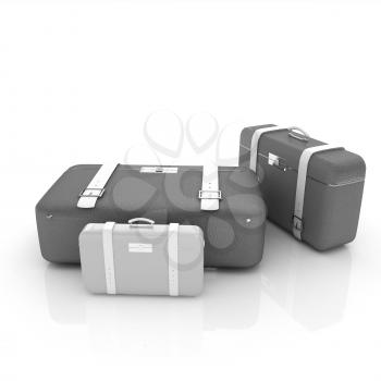 Traveler's suitcases. Family travel concept