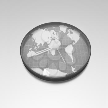 Clock of world map 