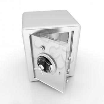 Security metal safe with empty space inside 