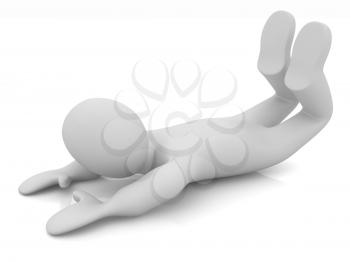 3d man isolated on white. Series: morning exercises - flexibility exercises and stretching