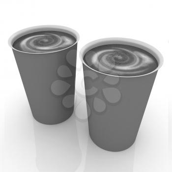 Hot drink in fast-food cap