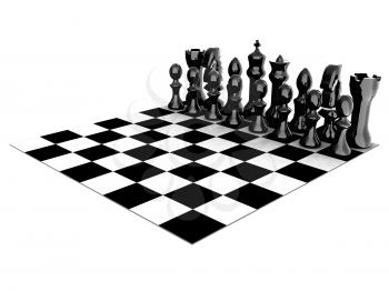 Chessboard with chess pieces