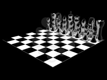 Chessboard with chess pieces