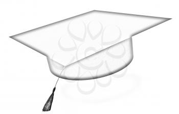 Graduation hat on a white background