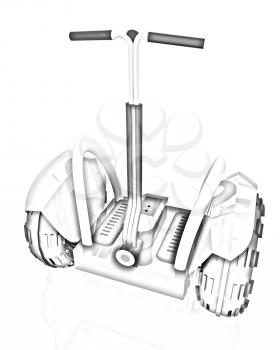 Mini electrical and ecological transport on a white background