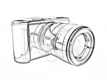 3d illustration of photographic camera on white background