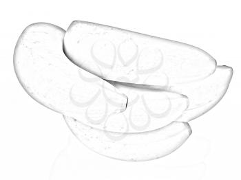 bananas on a white background