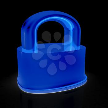 lock 3d model illustration